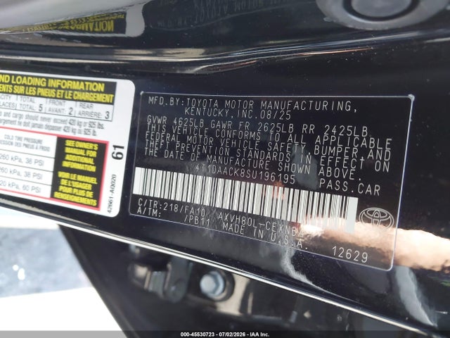 Toyota CAMRY LE 2025 4T1DAACK8SU196195 Image 9