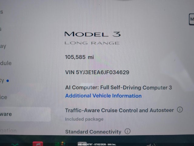 Продаж на аукціоні авто 2018 Tesla Model 3 Long Range/mid Range, vin: 5YJ3E1EA6JF034629, номер лоту: 45530797