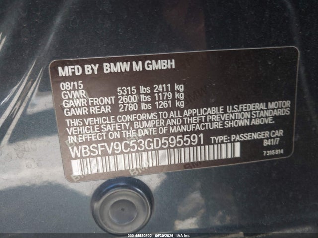 WBSFV9C53GD595591 BMW M5