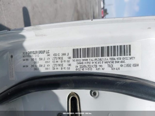 Aukcja sprzedaży 2014 Ram 2500 Laramie, vin: 3C6UR5NJ7EG141728, numer aukcji: 45530819