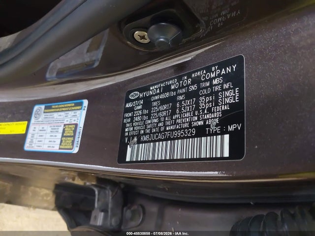 Aukcja sprzedaży 2015 Hyundai Tucson Se, vin: KM8JUCAG7FU995329, numer aukcji: 45530858