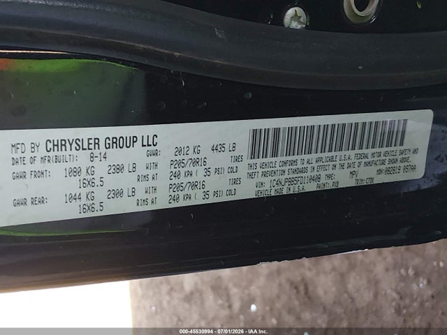 Jeep Patriot Sport 2015 1C4NJPBB5FD110408 Image 9