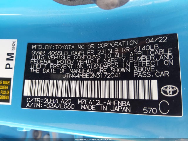 Toyota Corolla Xse 2022 JTNA4MBE2N3172041 Image 9
