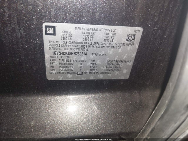 1GYS4CKJ8HR230214 Cadillac Escalade Premium Luxury