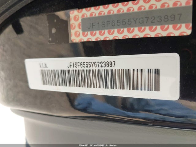 Aukcja sprzedaży 2000 Subaru Forester S, vin: JF1SF6555YG723897, numer aukcji: 45531213