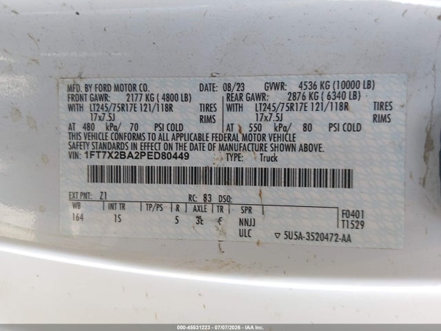 Ford F-250 Xl 2023 1FT7X2BA2PED80449 Image 9