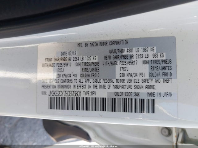 Mazda Cx-5 Touring 2014 JM3KE2CY7E0376801 Image 9