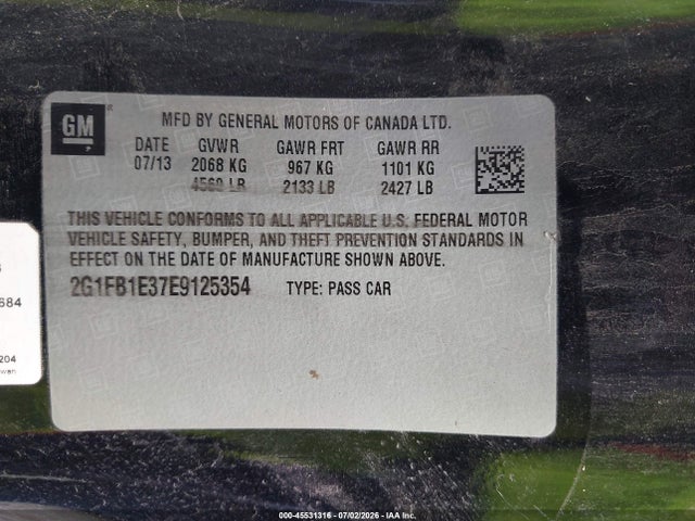 Chevrolet Camaro 1lt 2014 2G1FB1E37E9125354 Image 9