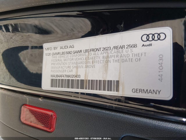 Auction sale of the 2021 Audi S4 Premium Plus Tfsi Quattro Tiptronic, vin: WAUB4AF47MA020403, lot number: 45531383