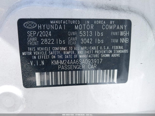 Hyundai Ioniq 6 Se 2025 KMHM24AA6SA093917 Image 9