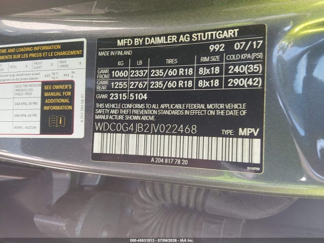 WDC0G4JB2JV022468 Mercedes-Benz GLC 300