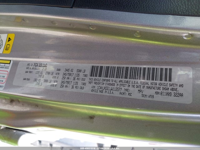 1C4HJXDG1JW112577 Jeep Wrangler Unlimited Sport S 4x4