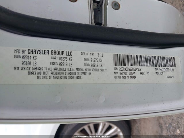 45531606 :رقم المزاد ، 2C3CA5CG2BH514919 vin ، 2011 Chrysler 300 Limited مزاد بيع