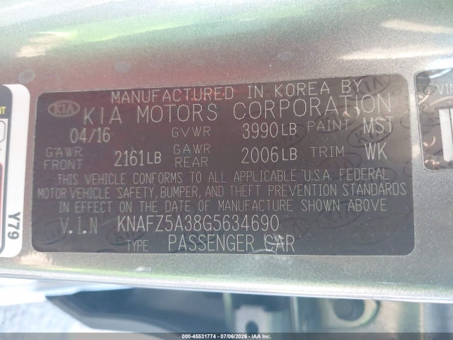 KIA FORTE SX 2016 KNAFZ5A38G5634690 Image 9