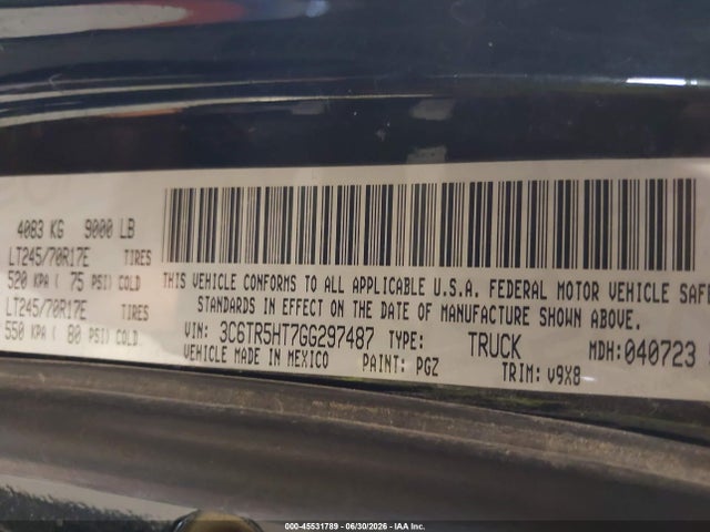RAM 2500 Tradesman 2016 3C6TR5HT7GG297487 Image 9