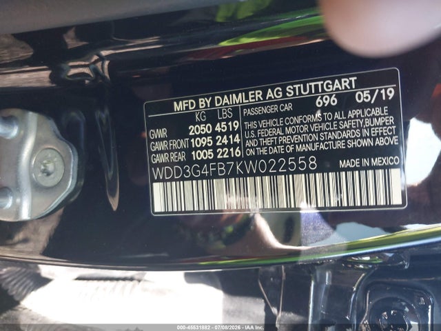 Aukcja sprzedaży 2019 Mercedes-benz A 220 4matic, vin: WDD3G4FB7KW022558, numer aukcji: 45531882