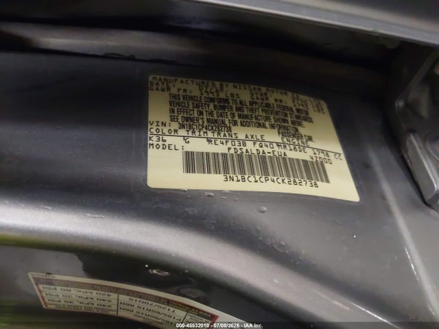Продаж на аукціоні авто 2012 Nissan Versa 1.8 S, vin: 3N1BC1CP4CK282738, номер лоту: 45532010