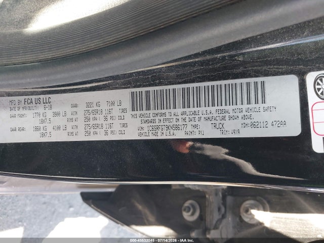 Продаж на аукціоні авто 2019 Ram 1500 Tradesman  4x4 5'7 Box, vin: 1C6SRFGT9KN586177, номер лоту: 45532045