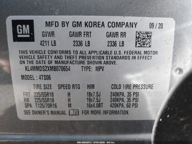 Продаж на аукціоні авто 2021 Buick Encore Gx Fwd Select, vin: KL4MMDS2XMB070654, номер лоту: 45532073