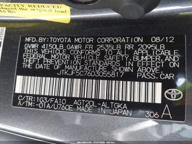 Продаж на аукціоні авто 2013 Scion Tc, vin: JTKJF5C76D3055817, номер лоту: 45532105