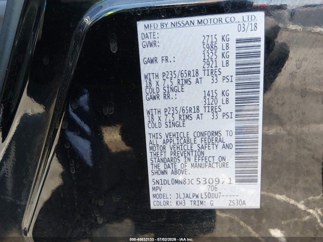 5N1DL0MN8JC530971 Infiniti QX60