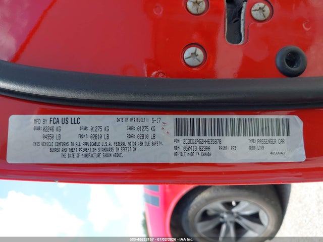 Продаж на аукціоні авто 2017 Dodge Challenger Sxt, vin: 2C3CDZAG2HH635878, номер лоту: 45532157