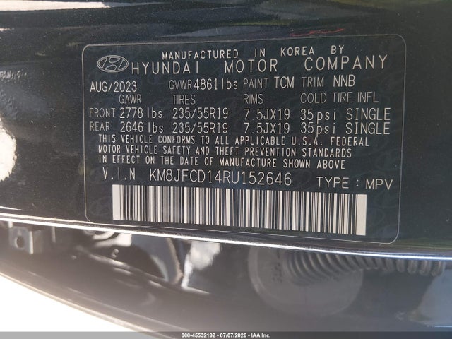 KM8JFCD14RU152646 Hyundai Tucson Hybrid N Line