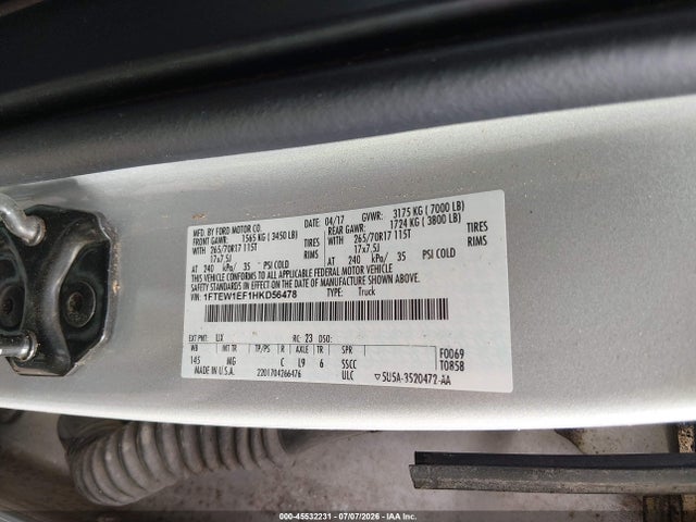 Ford F-150 Xlt 2017 1FTEW1EF1HKD56478 Image 9