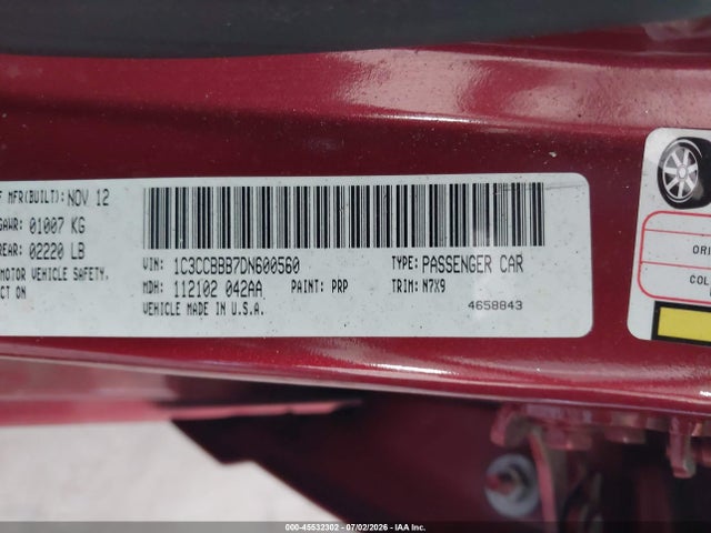 Aukcja sprzedaży 2013 Chrysler 200 Touring, vin: 1C3CCBBB7DN600560, numer aukcji: 45532302