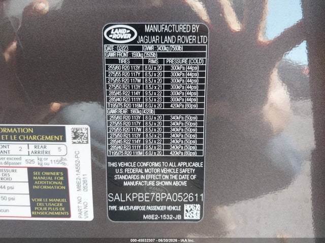 SALKPBE78PA052611 Land Rover Range Rover P530 Se