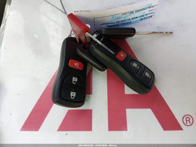 45532325 :رقم المزاد ، 5BZBF0AA1MN850226 vin ، 2021 Nissan Nv Passenger Nv3500 Hd Sv مزاد بيع