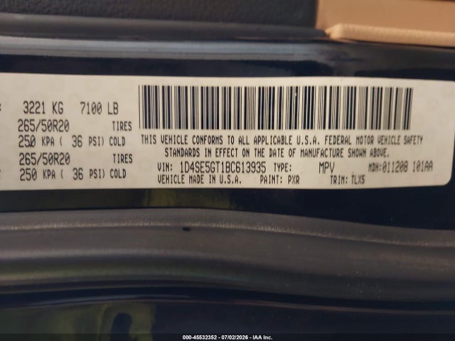 Продаж на аукціоні авто 2011 Dodge Durango Citadel, vin: 1D4SE5GT1BC613935, номер лоту: 45532352