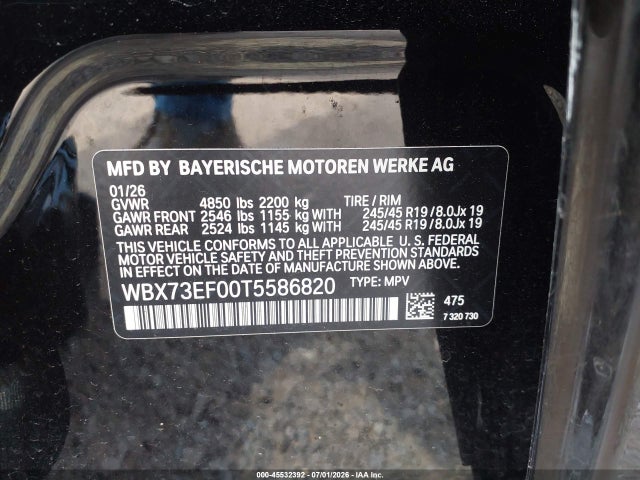 Продажа на аукционе авто 2026 Bmw X1 Xdrive28i, vin: WBX73EF00T5586820, номер лота: 45532392