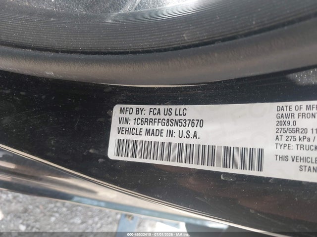 Продаж на аукціоні авто 2025 Ram 1500 Big Horn  4x4 5'7 Box, vin: 1C6RRFFG8SN537670, номер лоту: 45532418