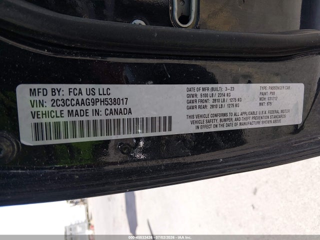 2C3CCAAG9PH538017 Chrysler 300 Touring