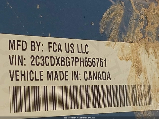 45532427 :رقم المزاد ، 2C3CDXBG7PH656761 vin ، 2023 Dodge Charger Sxt مزاد بيع