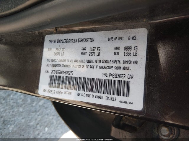 Aukcja sprzedaży 2004 Chrysler 300m, vin: 2C3HE66G64H686272, numer aukcji: 45532470