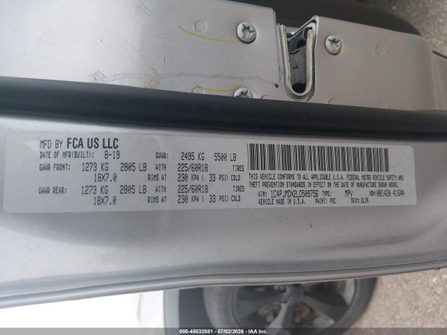 Aukcja sprzedaży 2020 Jeep Cherokee Limited 4x4, vin: 1C4PJMDX2LD509756, numer aukcji: 45532551