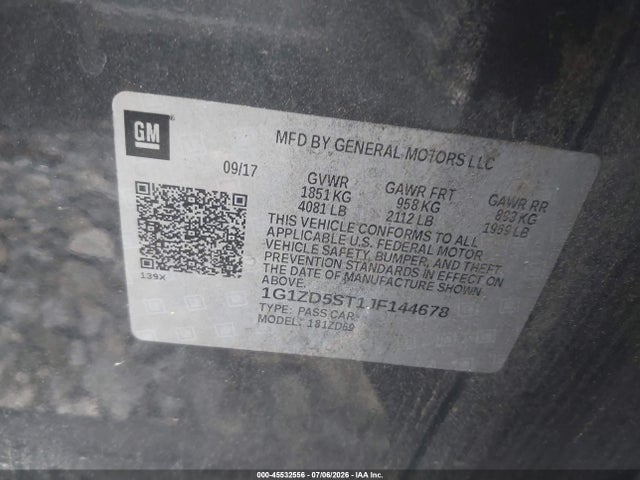 Продаж на аукціоні авто 2018 Chevrolet Malibu Lt, vin: 1G1ZD5ST1JF144678, номер лоту: 45532556