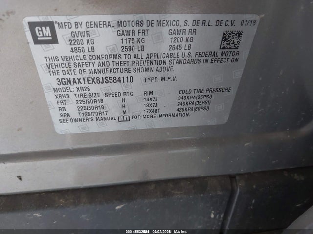 Chevrolet EQUINOX LT 2018 3GNAXTEX8JS584110 Image 9