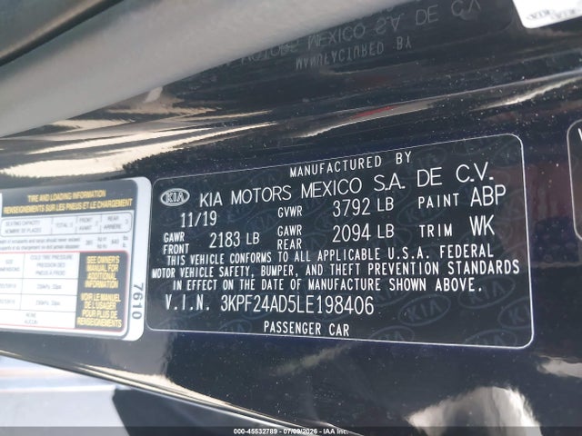 KIA Forte Lxs 2020 3KPF24AD5LE198406 Image 9