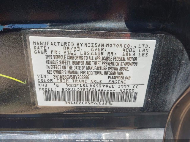 3N1AB8CV5RY203296 Nissan Sentra Sv Xtronic Cvt