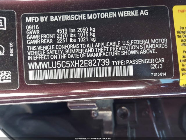 Продаж на аукціоні авто 2017 Mini Clubman Cooper S, vin: WMWLU5C5XH2E82739, номер лоту: 45532874