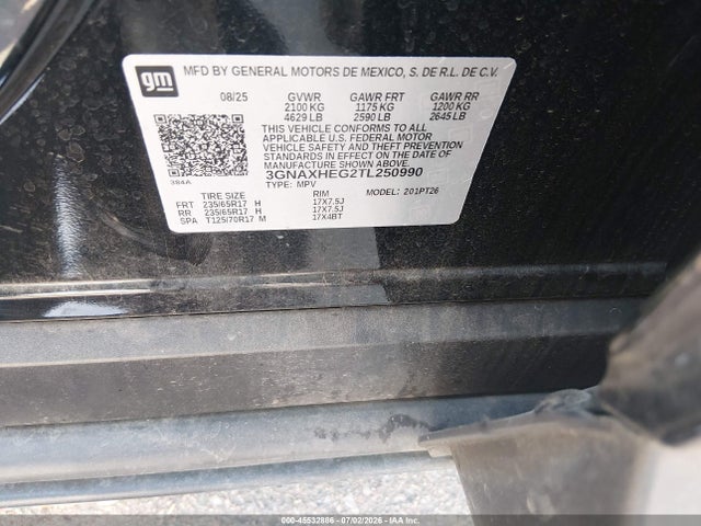 3GNAXHEG2TL250990 Chevrolet Equinox Fwd Lt
