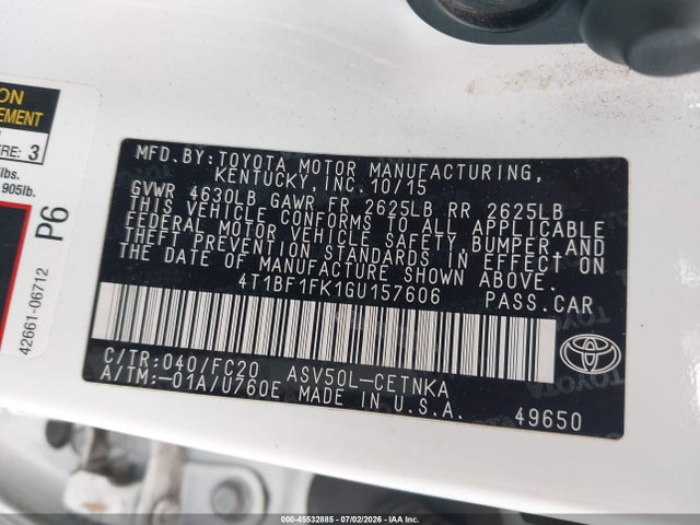 Toyota CAMRY LE 2016 4T1BF1FK1GU157606 Image 9