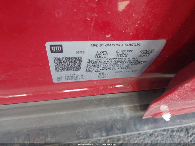 KL77LHEP5TC169103 Chevrolet Trax Fwd Lt