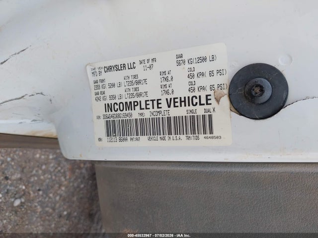 Aukcja sprzedaży 2008 Dodge Ram 3500 St/slt, vin: 3D6WG46D68G169450, numer aukcji: 45532967