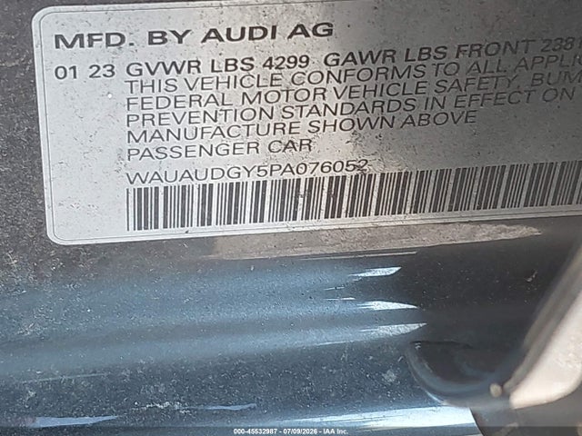 Продажа на аукционе авто 2023 Audi A3 Premium 40 Tfsi Front-wheel Drive S Tronic, vin: WAUAUDGY5PA076052, номер лота: 45532987