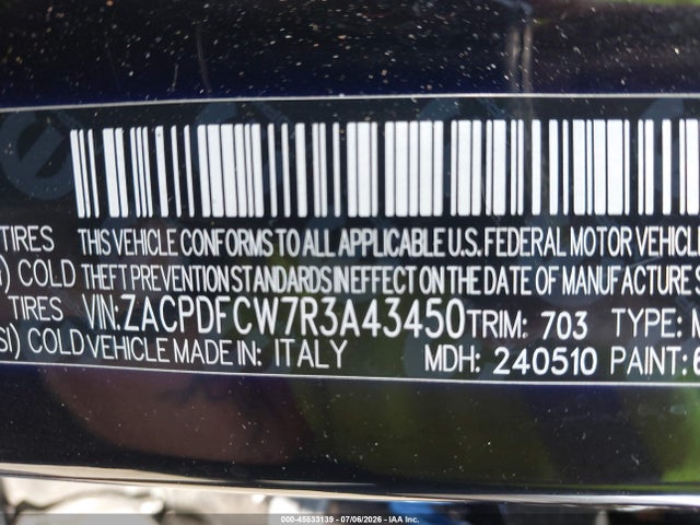 45533139 :رقم المزاد ، ZACPDFCW7R3A43450 vin ، 2024 Dodge Hornet R/t Eawd مزاد بيع