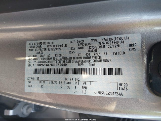 Ford F-250 Xl 2024 1FT8W2BA7REE52949 Image 9